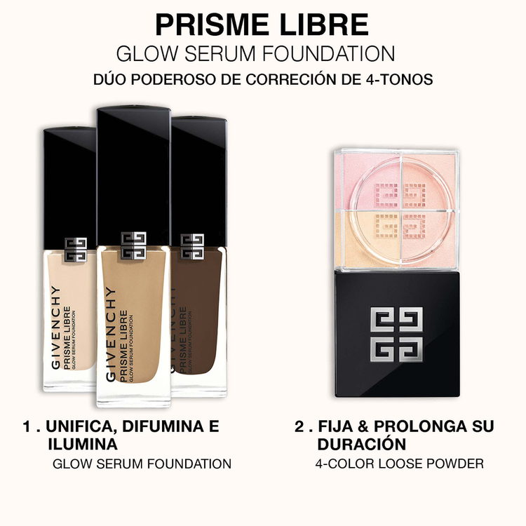 Prisme Libre Glow Serum Foundation - Base de maquillaje que mejora la piel para un efecto luminoso durante 24 horas y 48 horas de hidratación