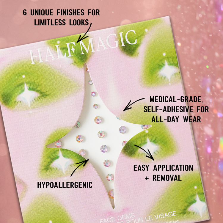 Rhinestone Fantasy Set de brillos para la cara autoadhesivas sin necesidad de pegamento