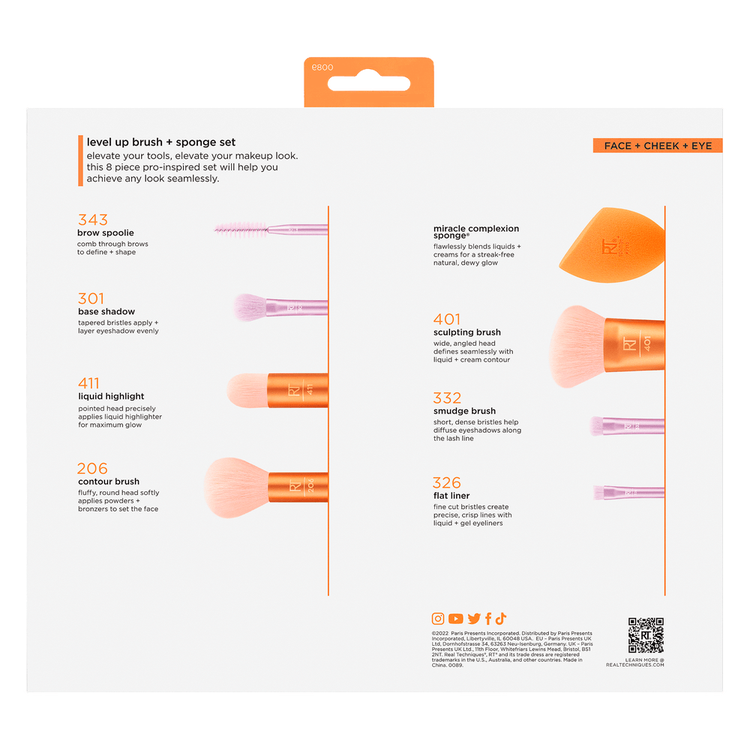 Rt Level Up Brush + Sponge Set Set de brochas de maquillaje mas esponja