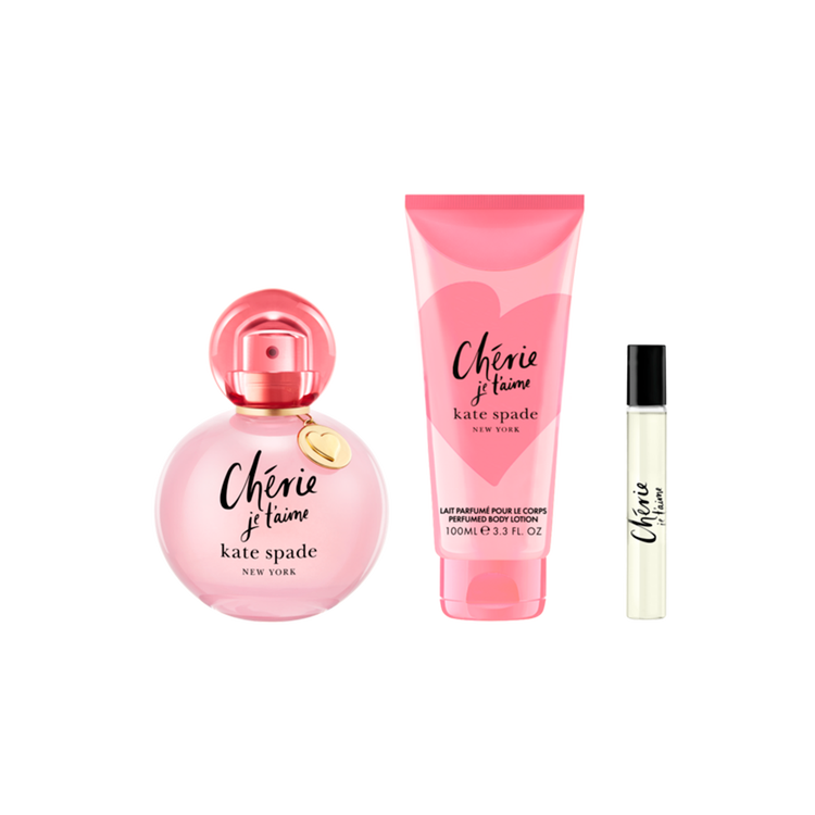 Cherié Je t'aime - Set de regalo, Eau de Parfum + Body Lotion + mini