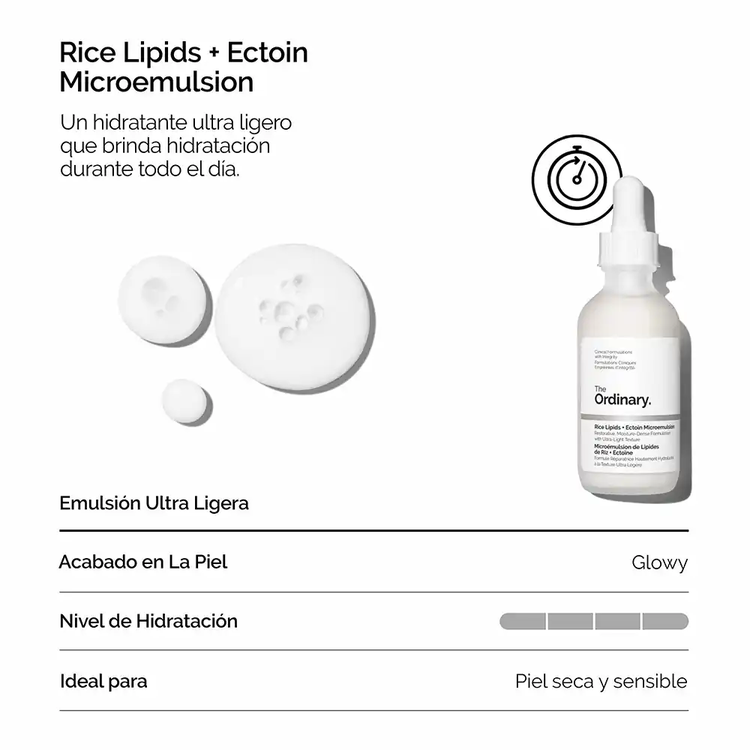Rice Lipids + Ectoin - Suero facial, microemulsión con ectoína y lípidos de arroz