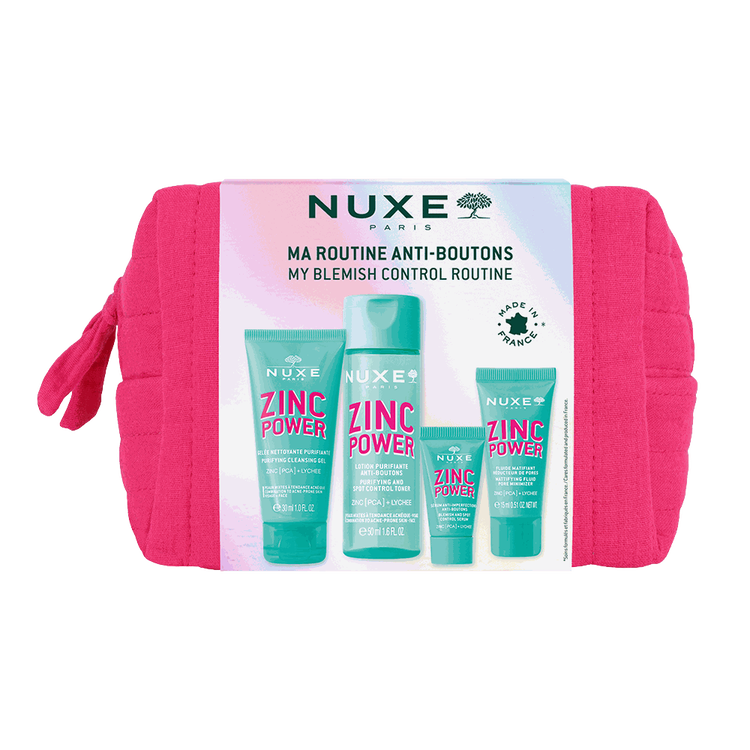 Zinc Power - Set de regalo, Gel Limpiador + Loción Purificante + Serum antiimperfecciones + Fluido matificante