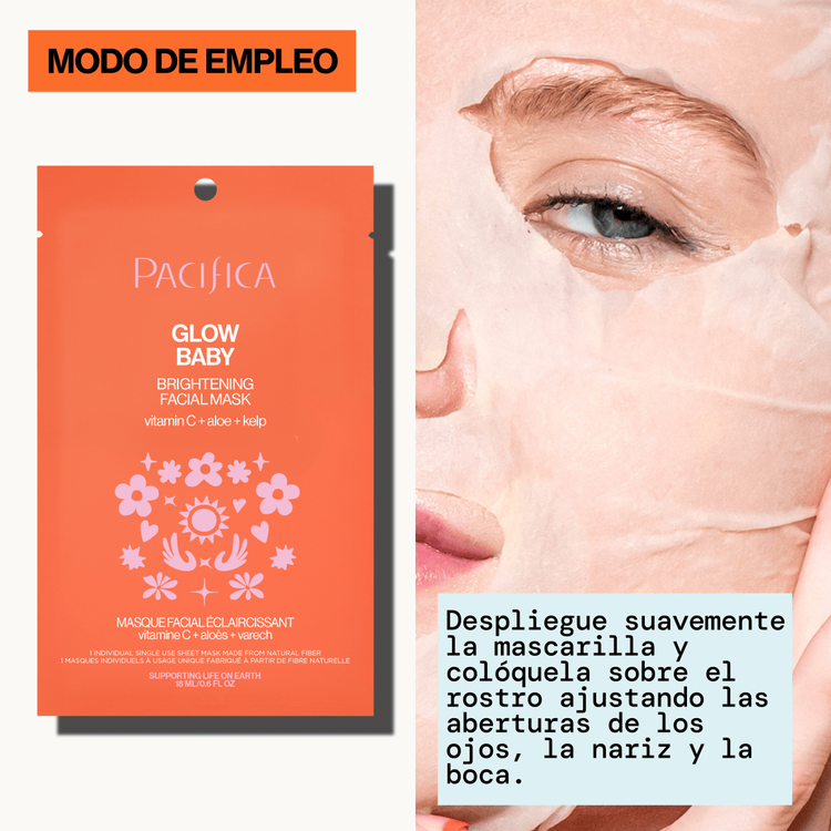 Glow Baby Vitamin C Brightening Mascarilla en hoja rápida absorción