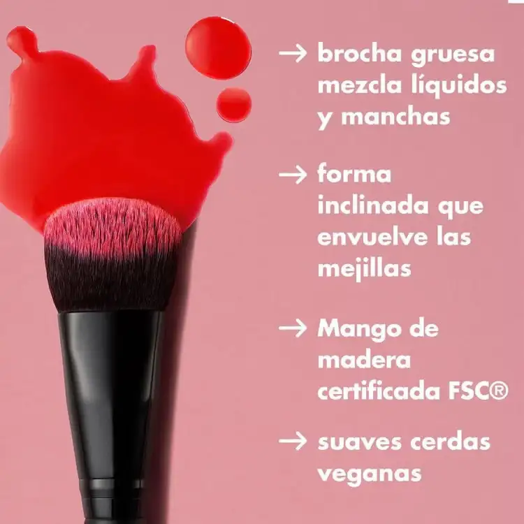 e.l.f. Stain & Tint Blending Brush Brocha de rubor de maquillaje con cerdas densas