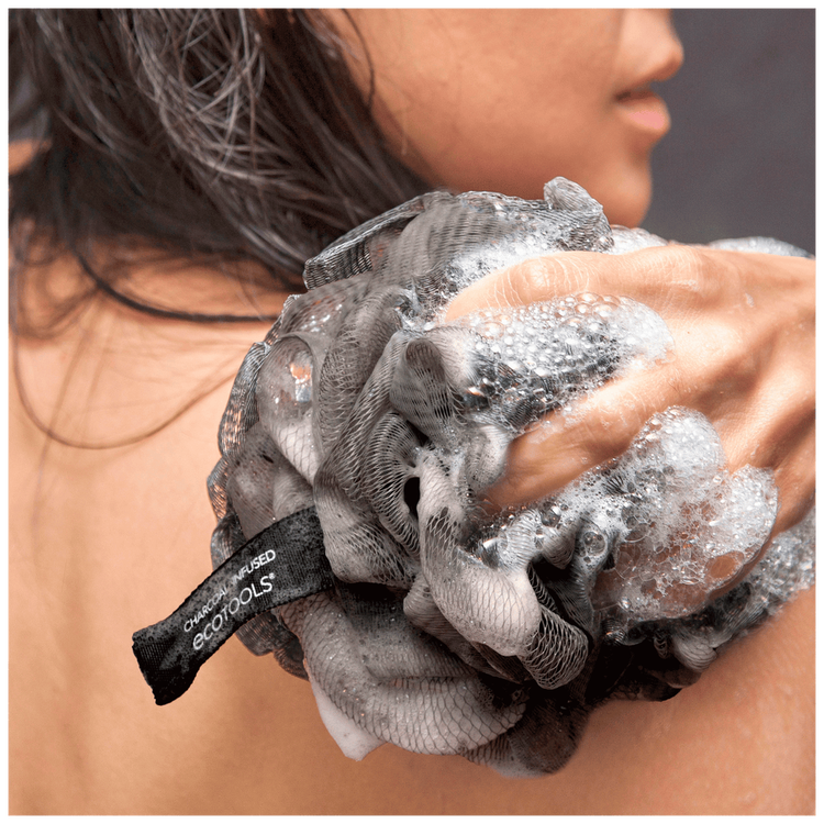 Eco Tools Charcoal Ecopouf - Esponja de carbón activado, para uso en ducha