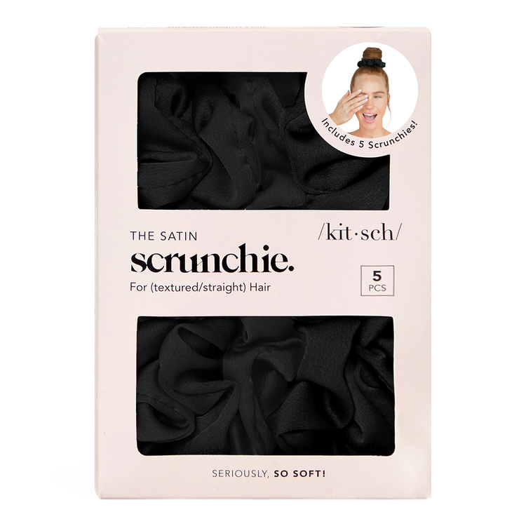 Black Satin Sleep - Scrunchies, ideales para dormir sin maltratar el cabello