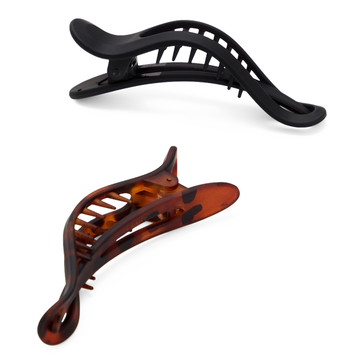 Flat Lay Curved Claw Clips Pinzas para el cabello fijación segura y estilo versátil