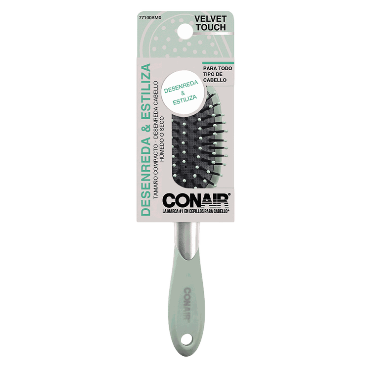 Velvet Touch - Mini cepillo ovalado, color verde