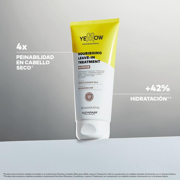 Yellow Hair Care Leave‑in desenreda y mantiene hidratación duradera