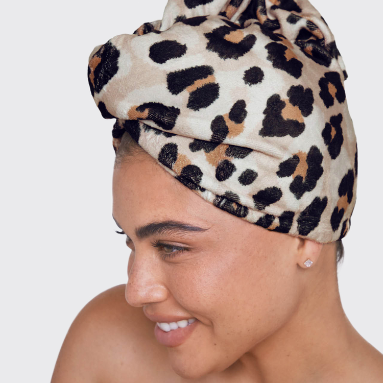 Leopard Quick Dry Microfiber Hair Towel - Toalla de microfibra, secado suave y rápido