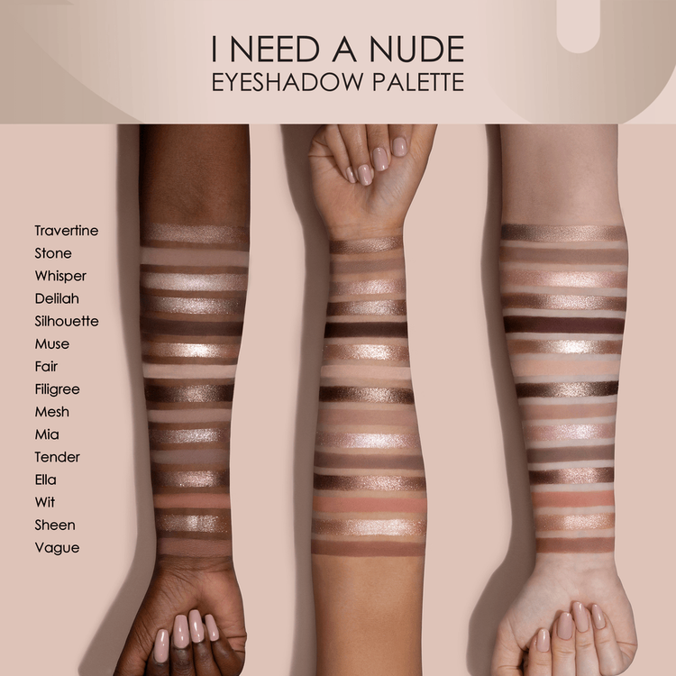 I Need a Nude Eyeshadow Palette Paleta de sombras 15 sombras nude icónicas.