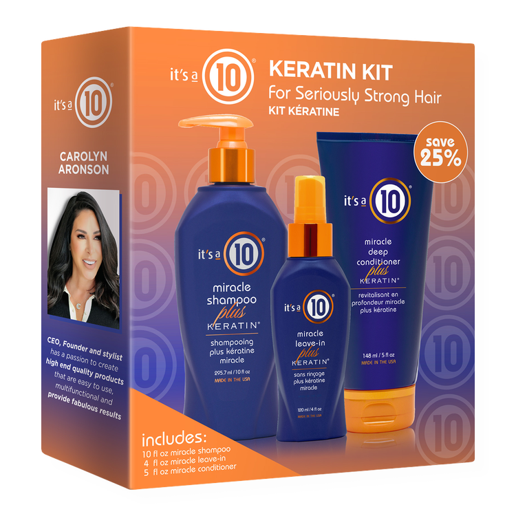 Keratin Kit - Set de rutina para el cabello, fortalecedor