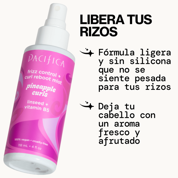 Frizz Control & Curl Reboot Mist - Tratamiento sin enjuague, ideal para rizos