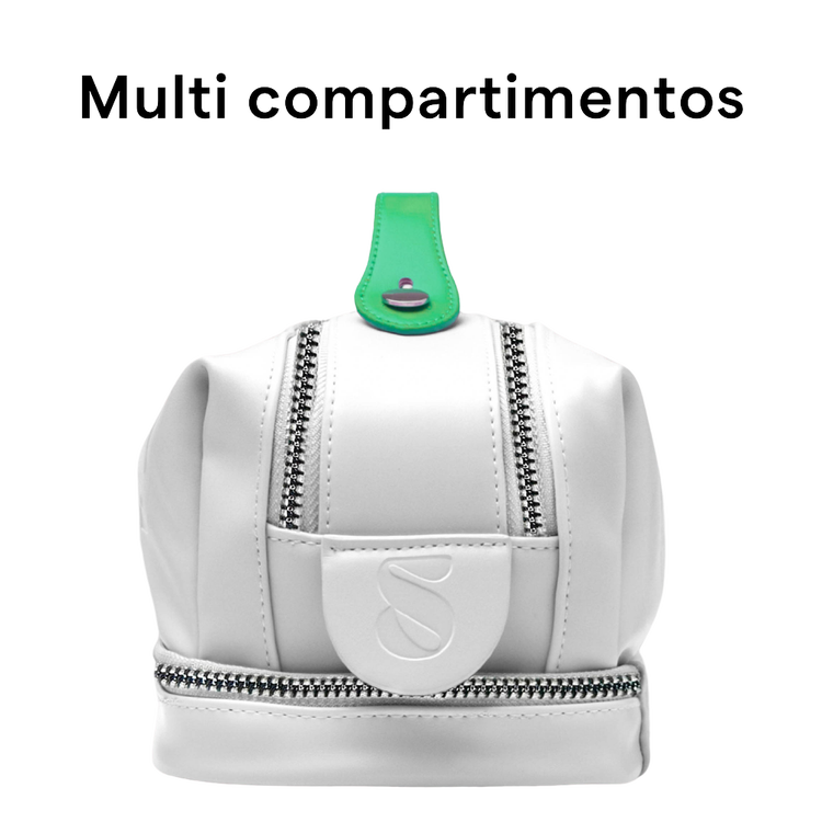 Cosmetiquera - Multicompartimentos antiderrame, de piel vegana