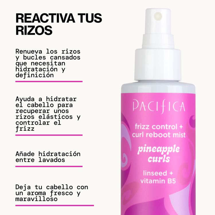 Frizz Control & Curl Reboot Mist - Tratamiento sin enjuague, ideal para rizos
