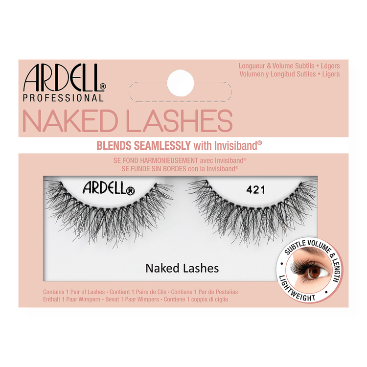 Naked False Eyelashes #421 in Black Pestañas postizas pestañas suaves y ligeras.