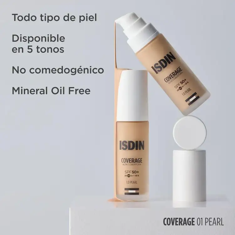 ISDIN COVERAGE - Base de maquillaje, con protección solar 50 SPF+