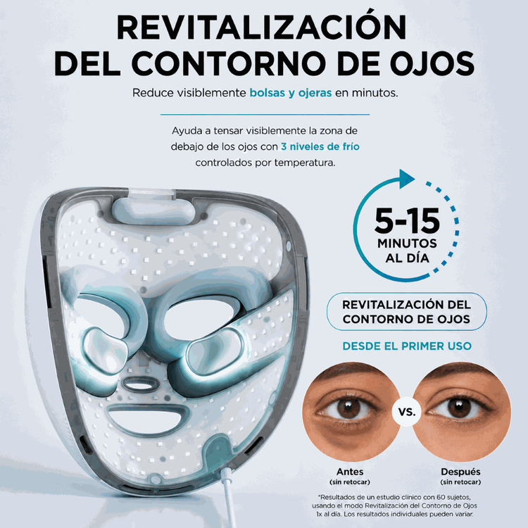 CryoGlow - Máscara facial LED, con tecnología refrescante