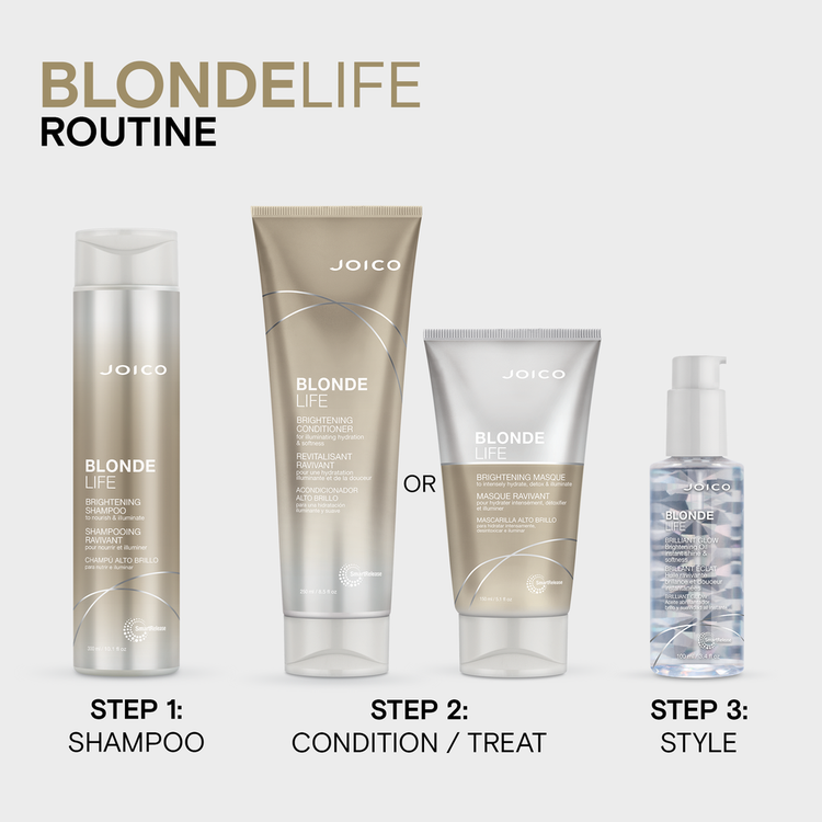 Blonde Life Brightening Shampoo limpia suavemente