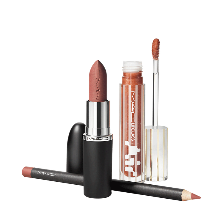 Trending Tomorrow Lip Trio - Set de labios con lápiz labial M·A·C ximal Silky Matte, lápiz labial y Lipglass Air