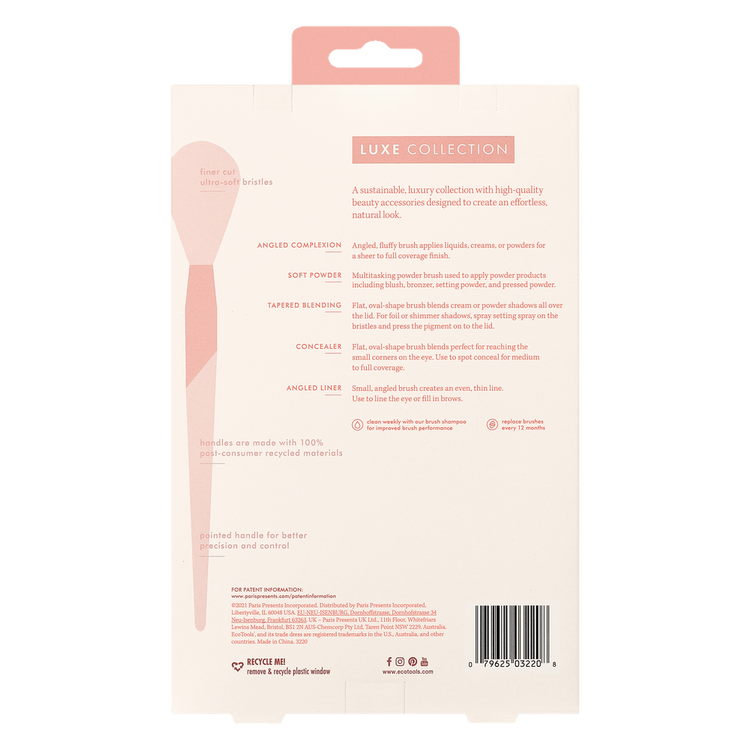 Ecoluxe Natural Elegance - Kit de brochas, para maquillaje