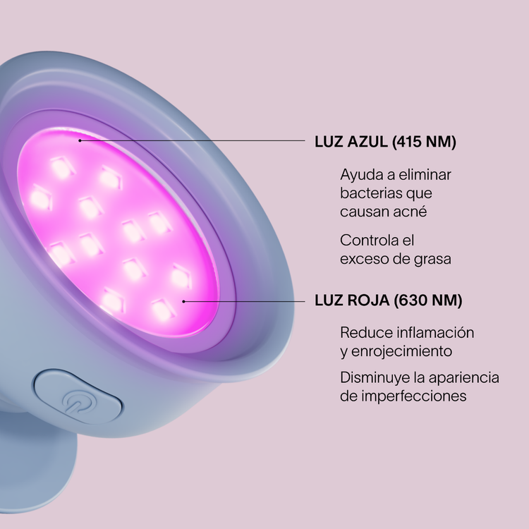Bye Acne - Terapia de luz azul + roja, para el tratamiento del acné
