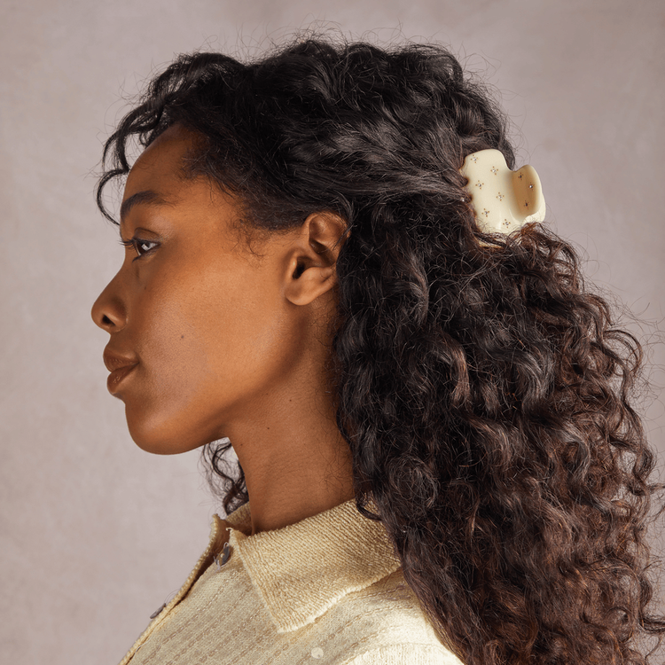 Rhinestone Medium Puffy Pinza tipo garra ideal para peinados