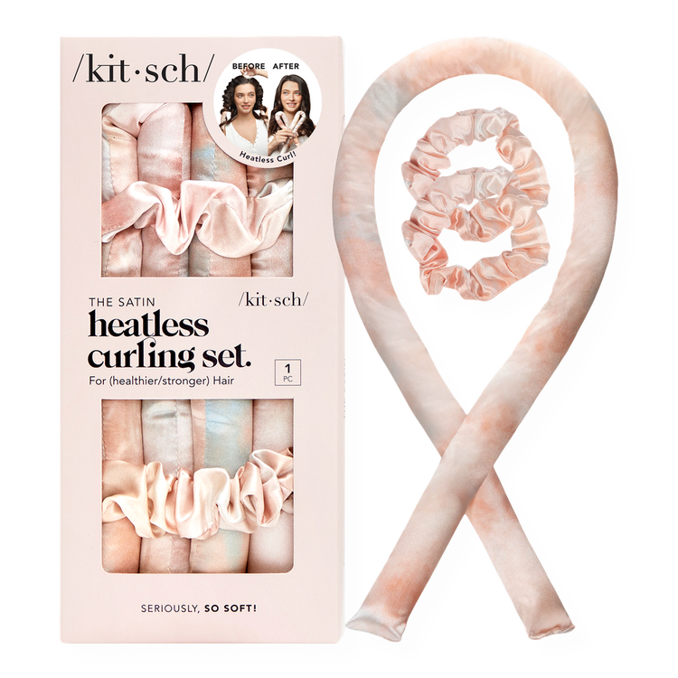 Satin Heatless Curling - Set de rizos sin calor, ondas naturales y sin daño