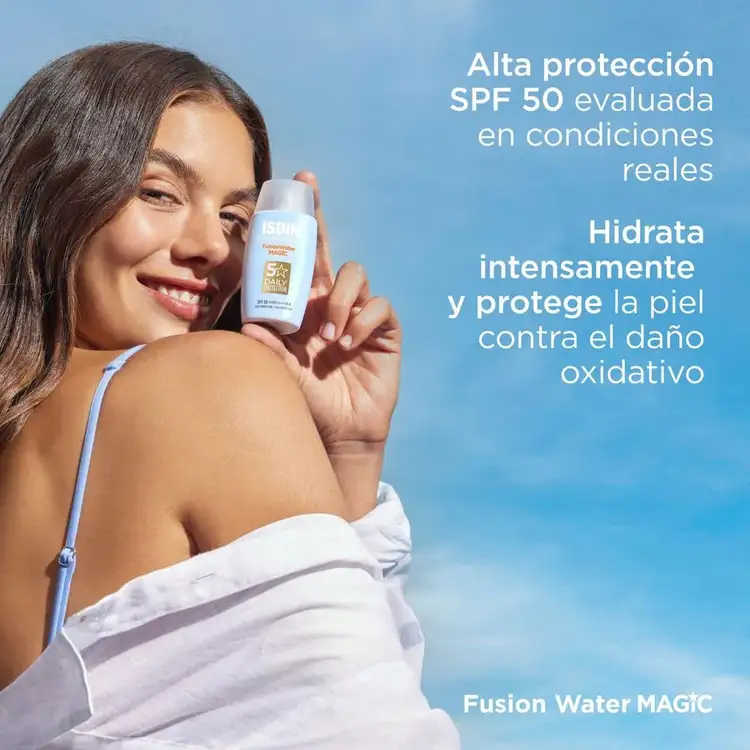 Fusion Water Magic - Protector solar facial, ultraligero de absorción inmediata