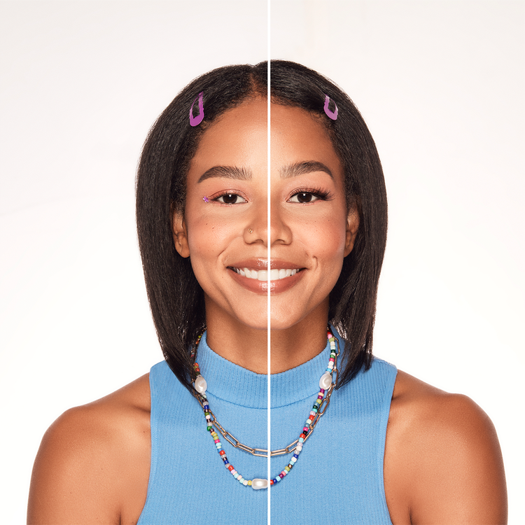 Winks Be Yourself Vibez, Black Strip Lash Pestañas redondeadas look de ojos grandes y expresivos.