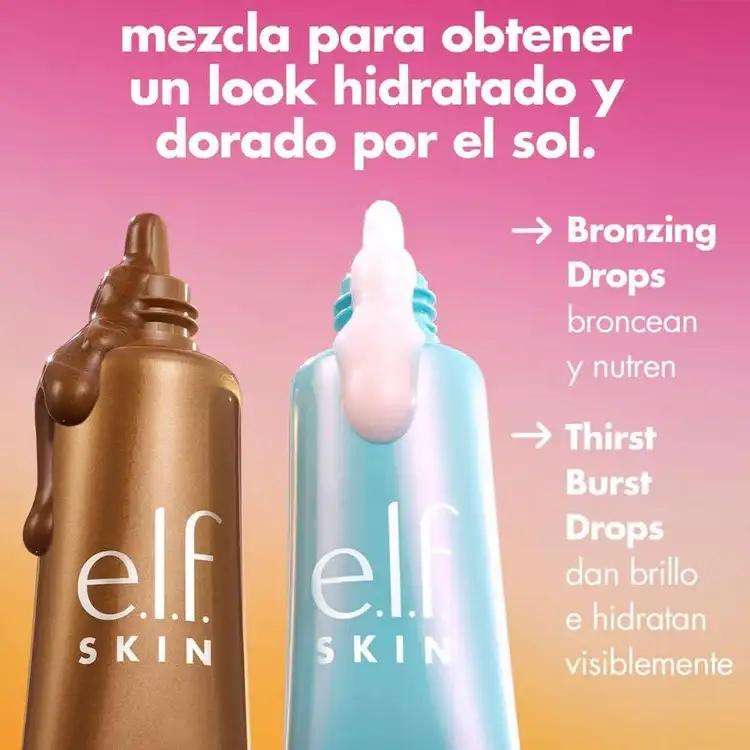 The Hottest Drops - Serum iluminador y bronceador tamaño viaje, le da a tu piel un look húmedo y dorado