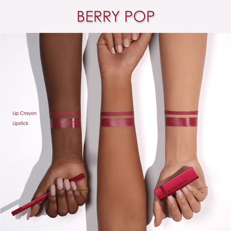 Berry Pop Lápiz labial labial de alta pigmentación y larga duración.