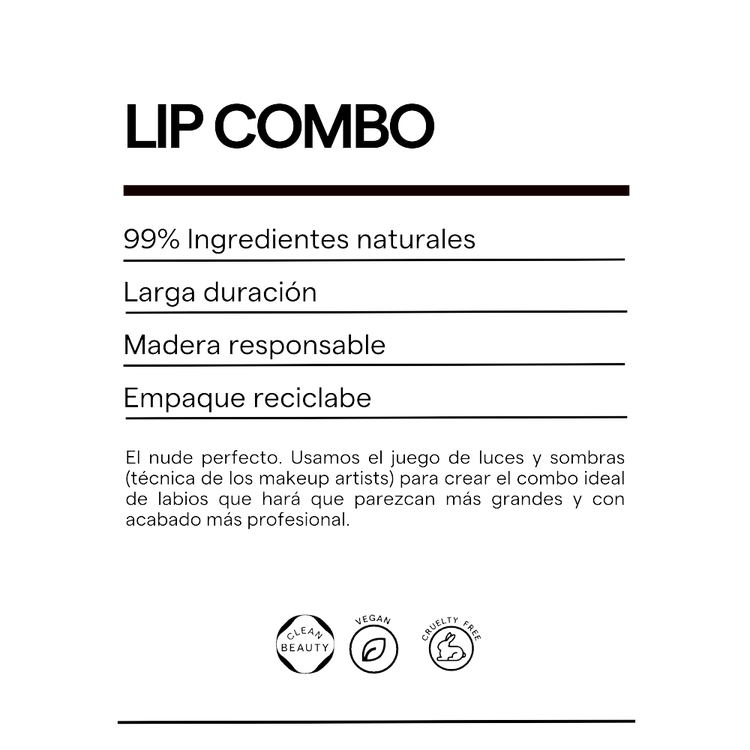 Lip Kit Larga Duración - Delineador (6 gr) + Labial (3 gr) + Iluminador (3 gr) + Estuche + Sacapuntas, Tatemado Spicy Fusilli 5 en 1