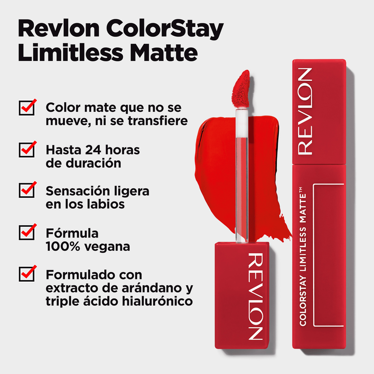 ColorStay Limitless Matte - Labial líquido, acabado impecable sin brillo