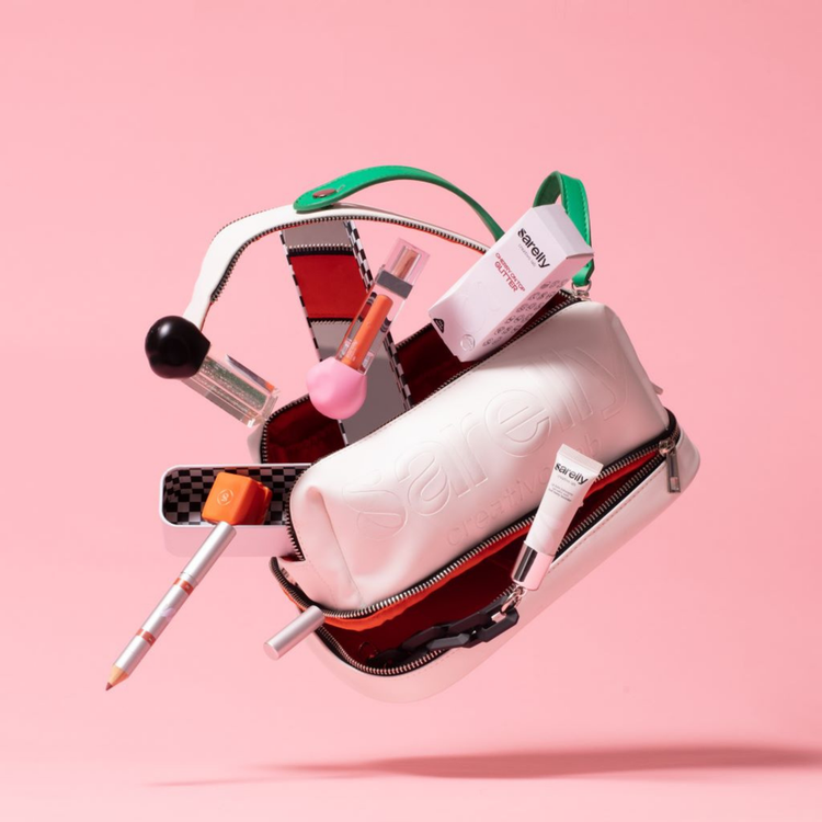 Cosmetiquera - Multicompartimentos antiderrame, de piel vegana