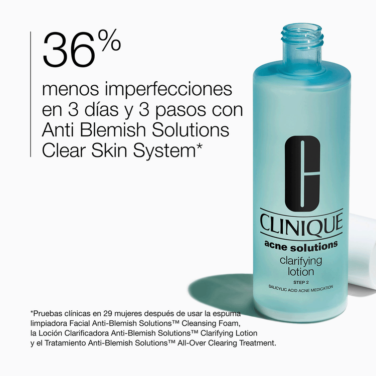 Mini Anti-Blemish Solutions Clarifying Lotion Exfoliante formulada para pieles propensas al ancé