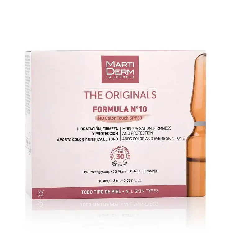 Formula Nº10 Hd Color Touch SPF 30 Ampolletas hidratante antioxidante reafirmante