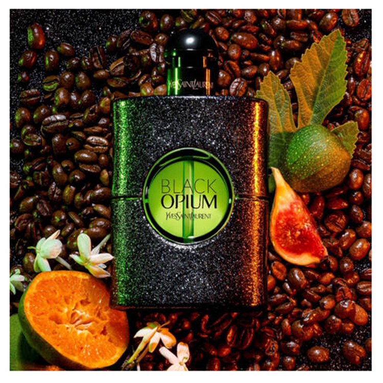 BLACK OPIUM Illicit Green Eau de Parfum fragancia con una energía vibrante y adictiva