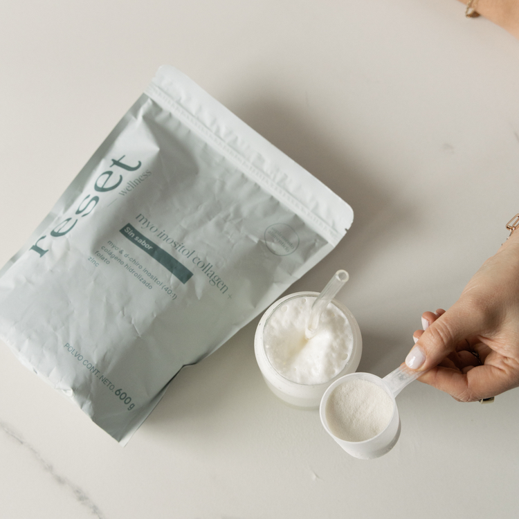 Myo inositol Collagen + Sin sabor Suplemento alimenticio apoya al balance hormonal, proteína diaria y apoyo metabólico