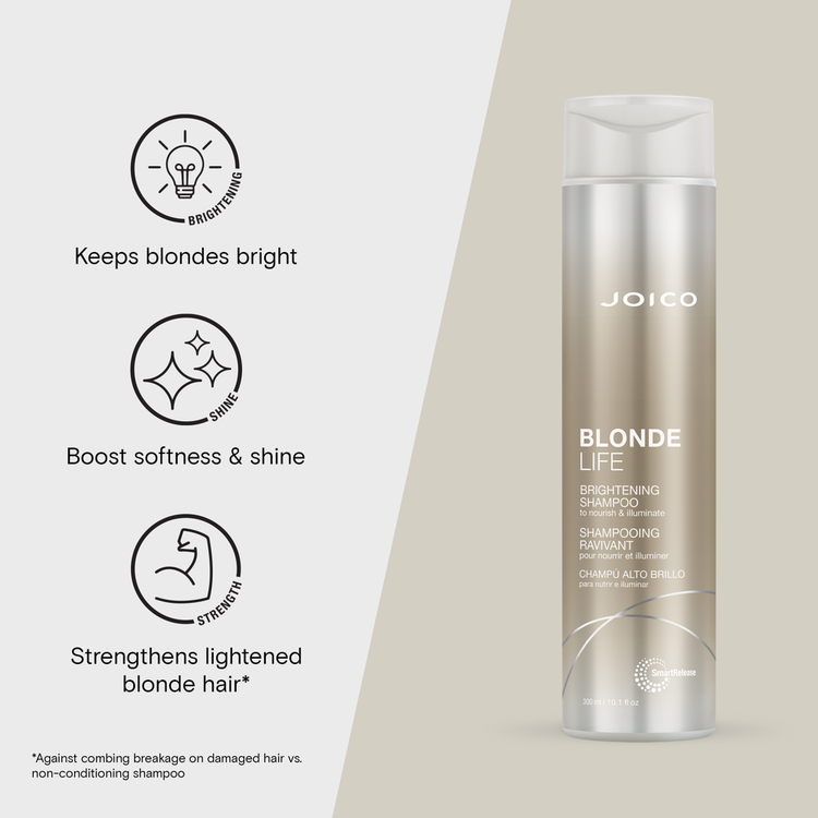 Blonde Life Brightening Shampoo limpia suavemente
