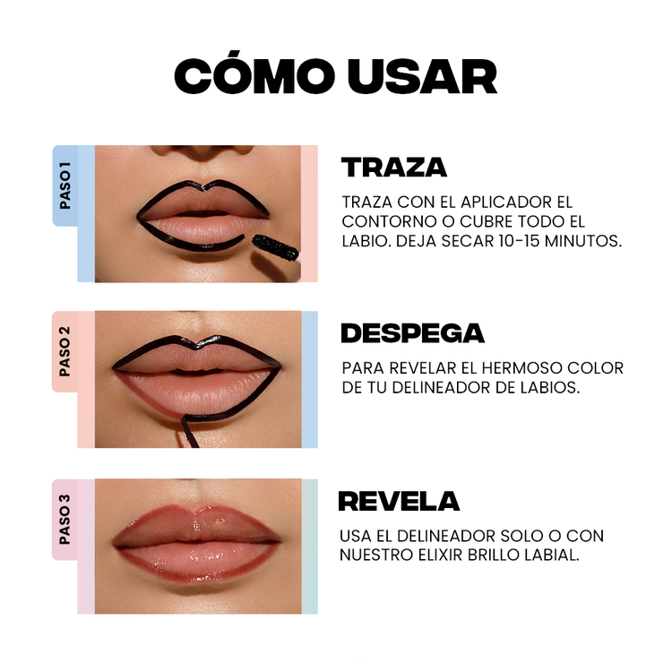Lip Liner STAY-N® - Peel-Off Lip Stain, infusionado con ácido hialurónico y vitamina e, 3.5 ml