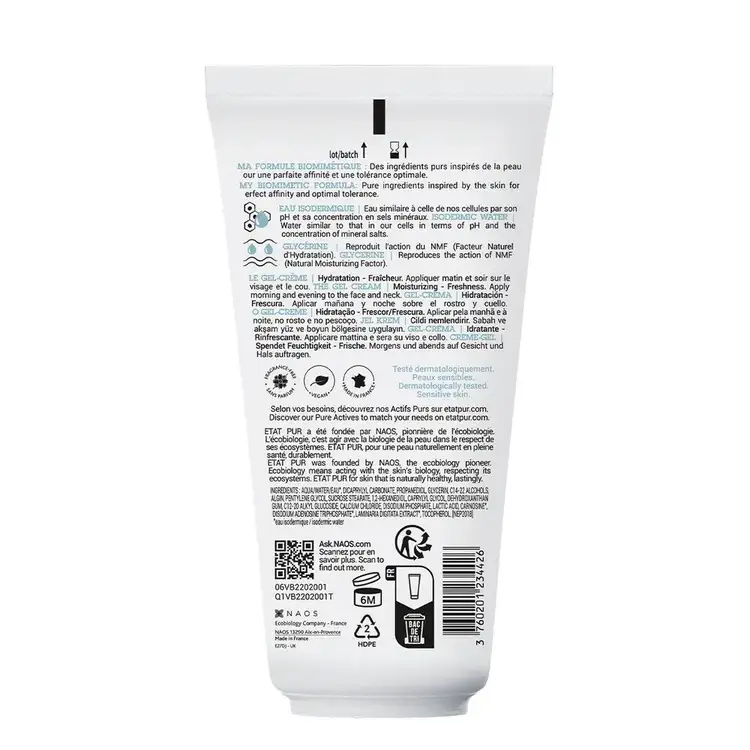 Hydratant Pur - Gel-crema hidratante, para todo tipo de piel, especialmente mixta-grasa