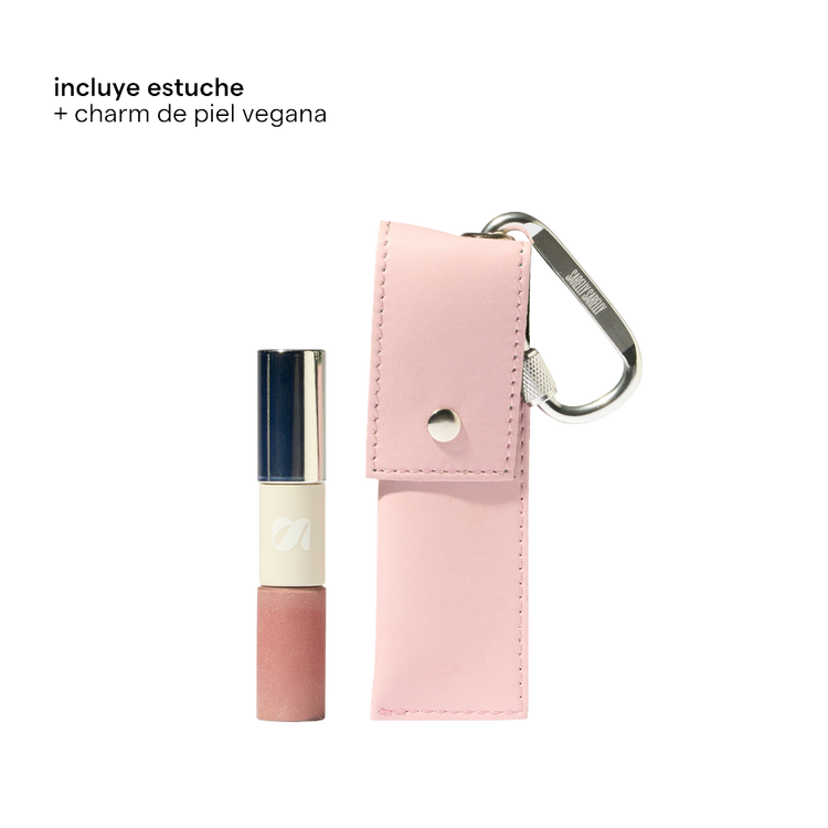 Duo Telenovela Tinta + Gloss - 1 Tinta acabado matte + 1 Gloss Hidratante + Estuche Charm de piel