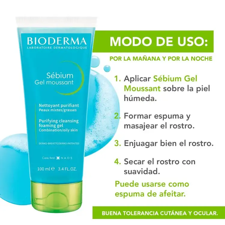 Sebium Gel - Mousse limpiador micelar, reduce imperfecciones y grasa