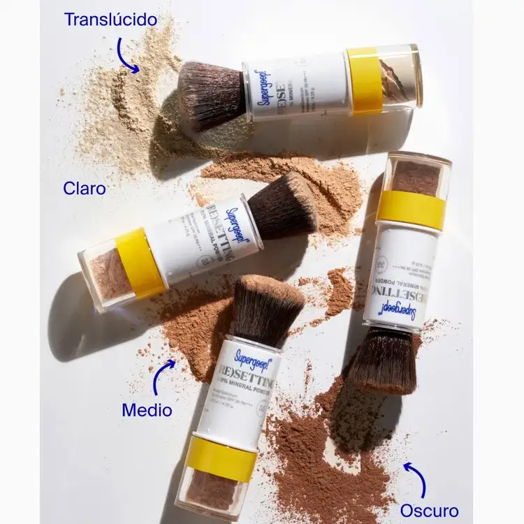 (Re)setting 100% Mineral Powder - Protector solar en polvo SPF 35, suaviza la piel y reduce el brillo