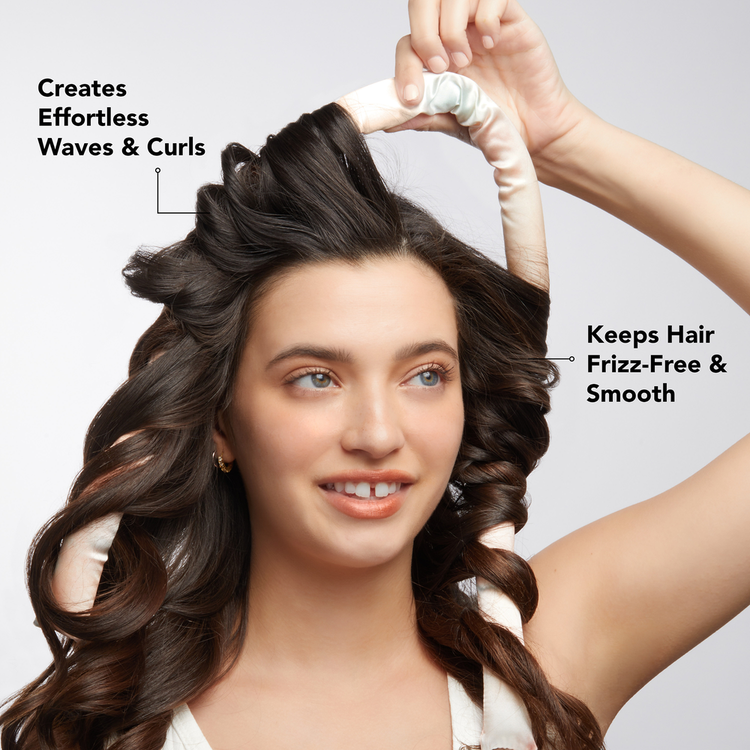 Satin Heatless Curling - Set de rizos sin calor, ondas naturales y sin daño