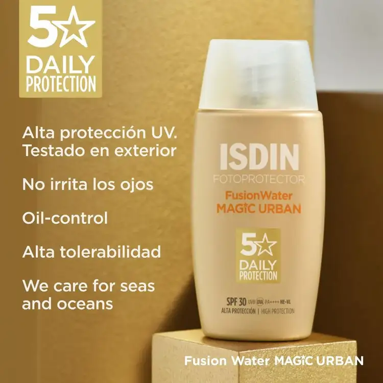 Fusion Water Magic Protector solar facial control de brillo