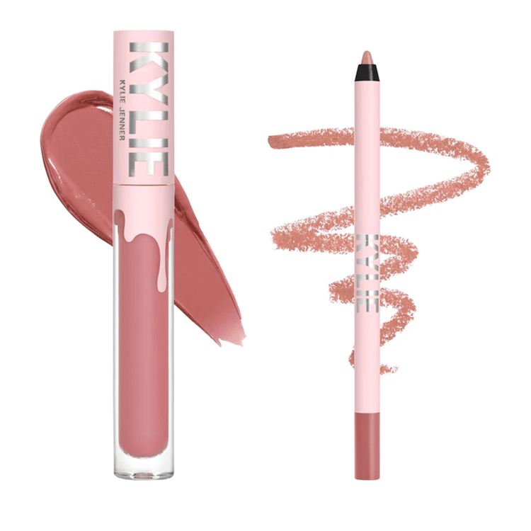 Kylie Velvet Lip Kit - Labial líquido y delineador, hasta 24h de duración continua