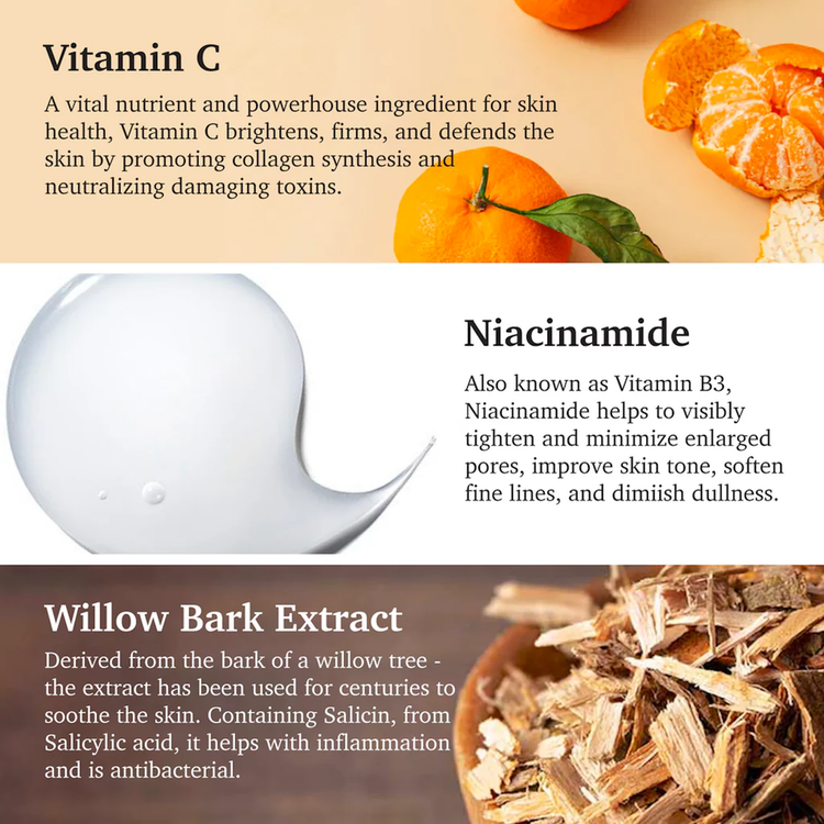 Facial Serum Brightening + Vit E,Vit C Serum facial iluminador unifica tono y suaviza piel