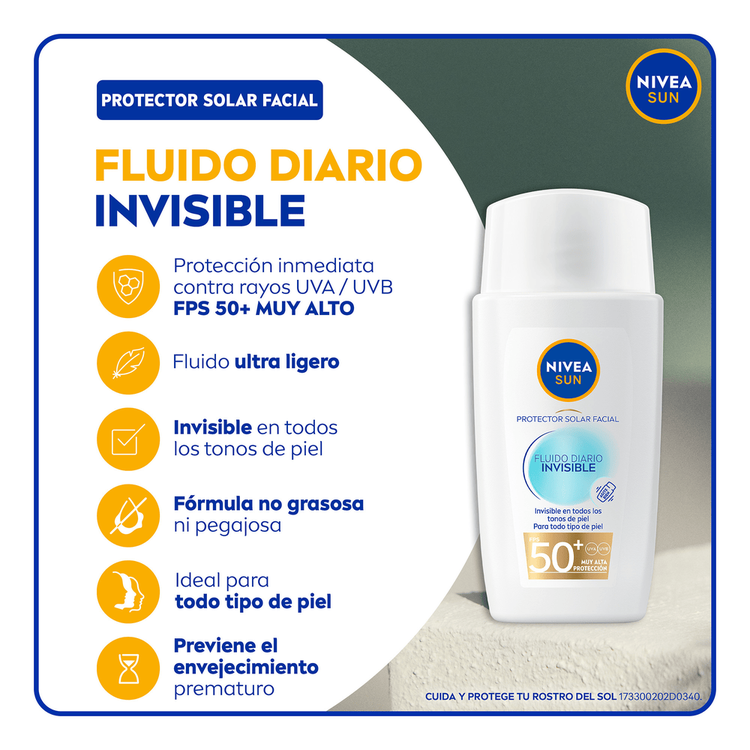 Fluido Invisible Protector Solar Facial protección solar alta facial